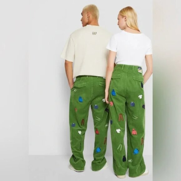 Gap Re-Issue × Sean Wotherspoon Embroidered Corduroy Relaxed Pants - Picture 2 of 3